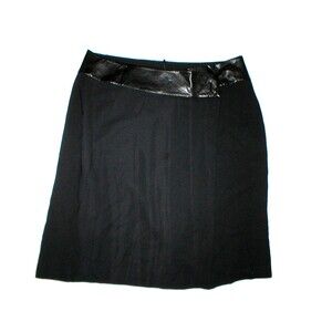 NWT New Mynt 1792 High End Plus Womens 16W 16 W Black Skirt Faux Leather Trim